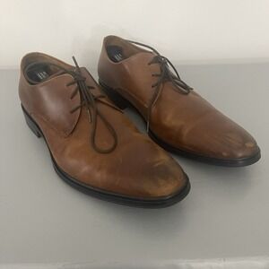 Kenneth Cole New York Mens Tully Lace Up Oxfords Size 10 M Cognac Brown